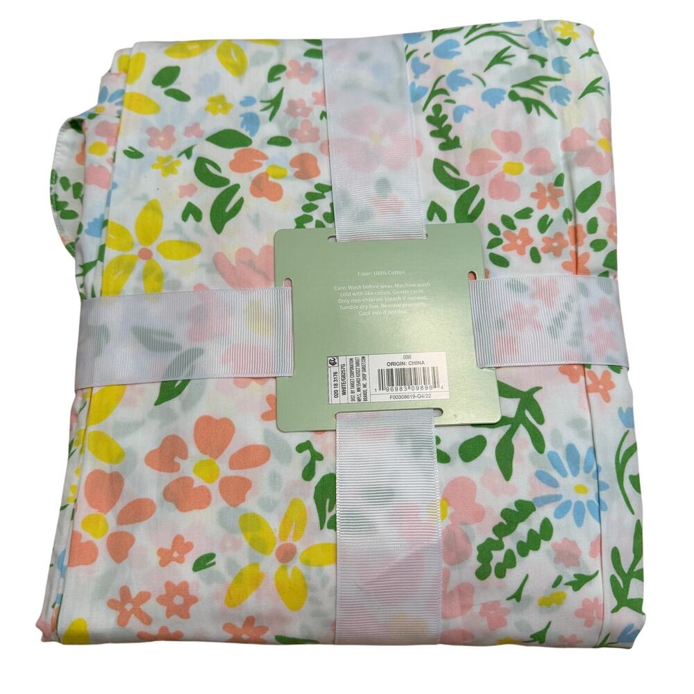Women's White Floral Two Piece Cotton Pajama Set - Size XS - NWT - Picture 1 of 6